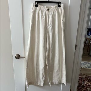 Madewell White Wide Leg Pants High-Waisted